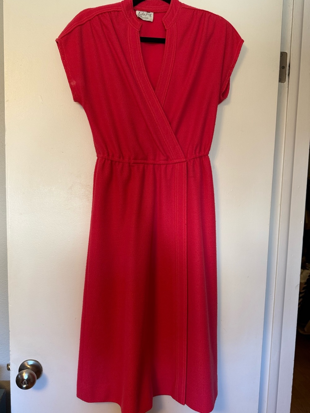 Leslie Fay Wrap-Style Midi Dress